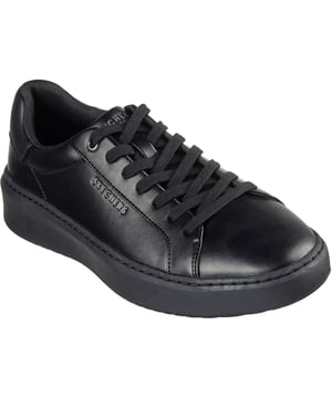 Verhoog je garderobe en zie er scherp uit met de comfortabele en veelzijdige Skechers Court Break - Suit Sneaker. Deze veterschoen heeft een bovenwerk van synthetisch duraleer met vaste rekveters en een gevoerde Skechers Air-Cooled Memory Foam comfortabele binnenzool.
