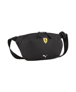 PRODUCT STORY: Show off your inner racer with this modern waist bag. Featuring a sleek design, two-way zipped main compartment, and multiple pockets, it's perfect for on-the-go. Show off the premium Ferrari shield and PUMA Cat logos for that extra touch of speed. FEATURES & BENEFITS: Made with at least 50% recycled materials. DETAILS: Modern waist bag; Two-way zipped main compartment; Adjustable shoulder strap with plastic hardware; Additional pockets and padding; Dimensions: W28cm / D6cm / H15cm; Volume: 1.5L; PUMA branding details.
