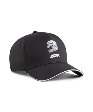 PRODUCT STORY: Step up your game with this classic 5-panel cap featuring prints of F1 and PUMA Cat logos. The double-row snapback closure ensures a perfect fit, while the graphic visor adds a bold touch. Perfect for any motorsport enthusiast. FEATURES & BENEFITS: Made with at least 50% recycled materials. DETAILS: Baseball cap style; Double row snapback closure; HD printed F1 and PUMA Cat logo; HD graphic print on the visor; PUMA branding details.