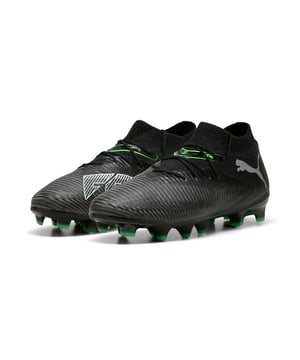 PRODUCT STORY: Playmakers, unleash your creativity with the FUTURE 8 PRO, PUMA's latest football gem. These boots feature a flexible upper, GripControl technology for superior ball control, and a removable NanoGrip sockliner. Play with or without laces and control the game. FEATURES & BENEFITS: Made with at least 30% recycled materials. DETAILS: GripControl technology improve ball grip and control; Support tape across the midfoot for lockdown and stability; Highly elastic four-way stretch yarn upper provides a flexible, secure fit; Stretchy knitted collar; Raised mesh lines; FLEXGILITY outsole with a circular stud configuration for quick pivots and 360-degree agility; FG/AG: Suitable for use on both firm natural surfaces and artificial grass (4G); PUMA Youth: Recommended for older kids between 8 and 16 years.