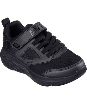 Play all day in comfort with Skechers GO RUN Elevate Sporty Spectacular. This sporty design features a mesh and synthetic upper with stretch laces, an adjustable instep strap, and a breathable Skechers Air-Cooled Goga Mat comfort insole.