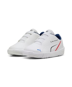 PRODUCT STORY: Unleash your inner racer with PUMA's BMW M Motorsport Drift Cat 11. Featuring BMW's iconic colours, a sleek synthetic upper, and a durable rubber sole, these kicks are perfect for fans who crave style and performance. Feel the thrill! FEATURES & BENEFITS: The upper of the shoes is made with at least 20% recycled materials. DETAILS: Regular width; Synthetic upper; Elasticated closure for quick on-and-off; Rubber outsole; Iconic BMW M Motorsport colours; PUMA Toddlers: Recommended for toddlers between 0 and 4 years.