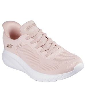 Step into effortless style with Skechers Hands Free Slip-ins®. This fashionable slip-on sneaker features an engineered knit upper with stretch laces for a secure, sock-like fit. Designed with Skechers’ exclusive Heel Pillow™ for added heel support and stability, it also includes a cushioned Skechers Memory Foam™ insole for long-lasting comfort. Perfect for everyday wear, walking, or travel, this easy-on style blends modern design wth all day support.
