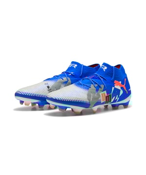 PRODUCT STORY: Unleash your creativity with PUMA's latest boots. Featuring a high-density mesh for ball control, FLEXGILITY outsole for agile movement, and PWRTAPE for ultimate stability. Play with or without laces and conquer the field with unmatched freedom and precision. FEATURES & BENEFITS: The upper of the shoes is made with at least 20% recycled materials; PWRTAPE: Targeted upper reinforcement for support and durability. DETAILS: Textured high-density mesh layer with GripControl Pro for enhanced ball grip and control.; PWRTAPE across the midfoot for ultimate lockdown and stability, improving stretchiness and adaptability.; Fuzionpods on the upper protect the foot without restricting freedom of movement.; Highly elastic four-way stretch yarn base layer with extra stretchy knit adapts dynamically to foot's shape.; PUMA branding details.