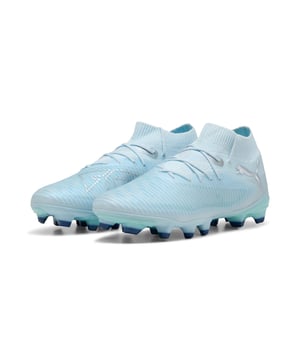 PRODUCT STORY: Playmakers, unleash your creativity with PUMA. Designed for women, these boots feature a flexible four-way stretch yarn upper, PWRTAPE for ultimate stability, and GripControl technology for superior ball control. Experience 360-degree agility and play with or without laces. FEATURES & BENEFITS: The upper of the shoes is made with at least 30% recycled materials; PWRTAPE: Targeted upper reinforcement for support and durability; MADE FOR HER: This football boot is made for women, with measurements such as volume and instep height engineered for the female foot. DETAILS: Combination of raised mesh lines and GripControl technology for improved ball grip and control; A four-way stretch yarn upper and knitted collar for a flexible, secure fit; Engineered for women with volume and instep height tailored to the female foot.; Innovative stud design, orientation, and placement for quick pivots and 360-degree agility; FG/AG: Ideal for firm ground and artificial grass surfaces, perfect for all levels of play; Lightweight removable sockliner with NanoGrip technology; Play with or without laces; PUMA branding details; 82.66% Synthetic, 17.34% Textile.