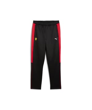 PRODUCT STORY: Rev up your style with PUMA and Scuderia Ferrari. These track pants feature colored side panels, piping details, and iconic logos. The elasticated waistband with internal drawcords ensures a perfect fit. Get ready to race through life with confidence and flair. FEATURES & BENEFITS: Made with at least 50% recycled materials. DETAILS: Regular fit; Spacer material; Regular length; Zip pocket; Medium rise; PUMA branding details.