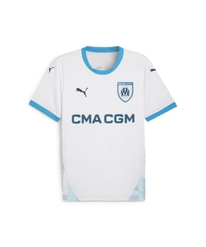 PRODUCT STORY: Gear up like Les Olympiens with the official 24/25 Home Jersey. It features moisture-wicking dryCELL tech to keep you feeling cool and comfortable. FEATURES & BENEFITS: dryCELL: Performance technology designed to wick moisture from the body and keep you free of sweat during exercise; As part of the RE:FIBRE program, this garment is made of at least 95% recycled material from textile waste and other used materials. DETAILS: Regular fit; 170 gsm, Jacquard; Crew neck; Short sleeves; Official team branding.