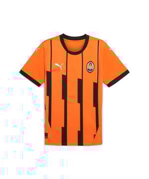 PRODUCT STORY: Show your support for the team with the official FC Shakhtar Donetsk 24/25 Home Jersey. Built for peak-performance, it features strategically placed mesh inserts for ventilation, alongside moisture-wicking dryCELL tech to keep you comfortable. FEATURES & BENEFITS: dryCELL: Performance technology designed to wick moisture from the body and keep you free of sweat during exercise; Made with 100% recycled material excluding trims & decorations. DETAILS: Regular fit; 170 gsm, Jacquard; Mesh inserts; Crew neck; Short sleeves; Official team branding.