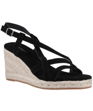 Geniet in stijl van lange zomeravonden met de Jenny, voorzien van een echte suede bovenkant, leren voering, memory foam binnenzool en een jute omhulde buitenzool voor een vleugje natuurlijke flair. Dit is een perfecte zonneschijnbasis voor je garderobe.