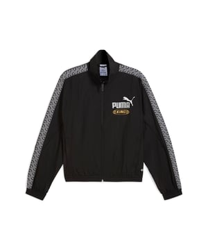 PRODUCT STORY: Seamlessly blend style and versatility with the SPECIAL ITEMS collection, PUMA's latest streetwear essentials.These pieces can be seamlessly integrated into any wardrobe â€“ ready to elevate any look. With this jacket we celebrate an archival classic, the PUMA KING. With a nod to footballing legends of the past, it features PUMA Cat logo embroidery, a metallic zipper, and classic PUMA T7 panel inserts down the sleeves. DETAILS: Boxy fit; Taffeta material; Standard jacket length; Stand-up collar; Full zip; Long sleeves.