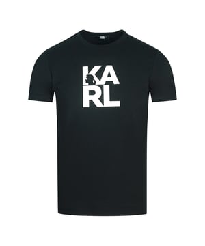 Karl Lagerfeld Beachwear Block Logo Camiseta negra Logo de la marca en el pecho 100% algodon Corte estandar, se ajusta a la talla real Codigo de producto - KL22MTS01