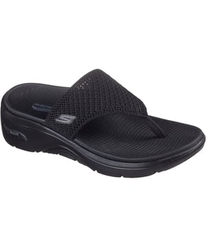 Enjoy supportive casual comfort on warm sunny days with the Skechers GO WALK Arch Fit 2.0 sandal. This thong sandal features a Quick-Dry textile upper with lightweight ULTRA GO cushioning and an Arch Fit footbed
