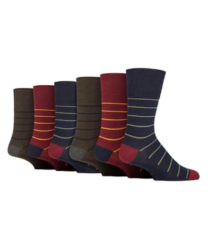 New Mens Gentle Grip Socks: With a specially designed HoneyComb Top, Sockshop soft Gentle Grip® Socks are made more comfortable for all wearers, but particularly if you struggle with circulatory problems or swollen legs, ankles and feet. This collection of designs look as good as they feel too, made from soft, comfortable cotton rich yarn. keep your feet odour free with flat seamed toes for extra wearability All SockShop Gentle Grip® Socks are constructed to care for your legs, comfortably moulding to their natural contours without leaving any of those ugly, irritating and itchy constriction rings. These really are the socks going forward for anyone who dislikes those tight tops. Gentle grip tops that do not fall down with wear and are ideal for diabetics too!