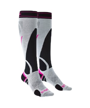 Women's Performance Lightweight Ski Socks: Embrace the ultimate fusion of technology and tailored comfort with our Women's Performance Lightweight Ski Socks. Fashioned to enrich your skiing escapades, these socks are imbued with a Performance Fit that meticulously contours to your feet. Whether you're navigating frosty trails or gliding on powdery slopes, expect a ceaseless bond between sock and skin that enhances every flex and turn. Expertly woven with the ambition to keep the contemporary skier's feet dry, comfy, and warm, our socks come equipped with an elite Moisture Management system and ThermoFit technology. The bliss of a Flat toe seam combined with intentional ShockZones affords your feet the comfort to ski from dawn until dusk. These performance-driven ski socks also feature a women-specific fit, providing that resilient support uniquely suited to the shape of a woman's foot. Topped with our signature Y-Heel design, they deliver a flawless fit that guards against slippage, ensuring your focus remains undisturbed on the thrilling alpine downhills. Experience the exceptional – these socks are your pledge for sanguine ski sessions. Key Product Specifications: - Tailored Women’s Fit - Advanced Moisture Management - Innovative ThermoFit Warmth - Smooth Flat toe seam - Protective ShockZones - Secure Y-Heel Design - Performance Fit for Stability - Lightweight, Breathable Fabric