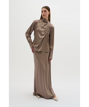 A-shape,Elastische Taille,Knöchellänge  Schonwäsche 30°, Nicht bleichen, Nicht im Trockner trocknen, Tropnass aufhängen im Schatten, Kalt bügeln max. 110° C, Trockenreinigung  52% Polyester (Recycelt),48% Viskose (LENZING™ ECOVERO™)