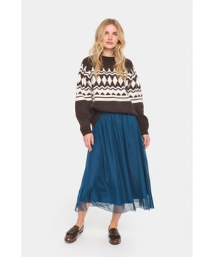 Casual fit,Elastische taille,Midi lengte  Fijne was 30°, niet bleken, niet in de droger drogen, Druipnat ophangen, koud strijken max. 110° C, Chemisch laten reinigen.  100% Polyester