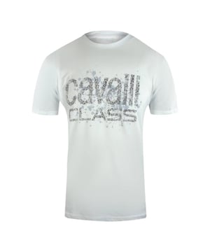 Elevate your casual wardrobe with the Cavalli Class Cracked Sprayed Logo White T-Shirt. Crafted from premium off-white fabric, this tee features a distinctive cracked sprayed logo design that adds an edgy, artistic touch to your look. Its comfortable fit and breathable material make it perfect for all-day wear, whether you're dressing up for a casual outing or layering under a jacket. This versatile piece combines style and comfort effortlessly, making it a must-have addition to any fashion-forward collection. Experience the unique blend of quality and contemporary design with this standout Cavalli Class t-shirt. Mens, Made In Bangladesh, 100% Cotton