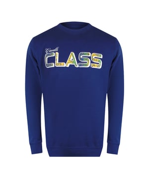 Elevate your casual wardrobe with the Cavalli Class Vibrant Floral Logo Iris Blue Sweatshirt. Crafted from 100% premium cotton, this men's sweatshirt offers exceptional comfort and breathability. Its striking iris blue color is enhanced by a bold floral logo design, making it a standout piece for any occasion. Featuring a classic round neck and a tailored fit, it combines style with everyday practicality. Made in Bangladesh with attention to quality, this sweatshirt is perfect for those who appreciate luxury and vibrant fashion in one versatile garment