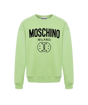 Elevate your wardrobe with the Moschino Double Smiley Green Jumper, a vibrant and playful piece that combines comfort with bold style. Crafted from high-quality materials, this jumper features Moschino's iconic double smiley design in a striking green hue, perfect for adding a cheerful touch to any outfit. Its soft fabric ensures all-day comfort, while the eye-catching print makes a confident fashion statement. Ideal for casual outings or relaxed weekends, this jumper effortlessly blends fun and sophistication, making it a must-have addition to your collection. Embrace positivity and stand out with Moschino's unique flair. Made in Portugal, 100% Cotton