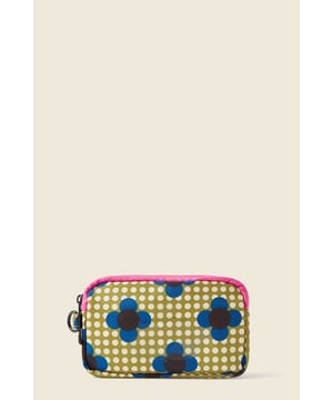 Introducing the Iota Phone Case, a compact essential for your on-the-go lifestyle. With two equal-sized zip compartments and a small internal slip pocket, there’s room for all your small necessities. Featuring Orla Kiely’s signature flower polka dot print in recycled polyester, this piece combines practicality with a touch of creative flair.