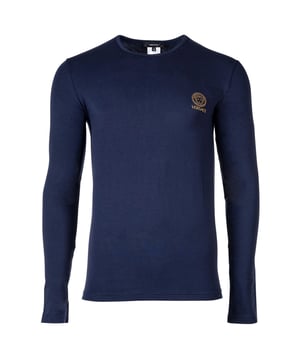 Hochwertiges Herren langarm Unterhemden der Marke VERSACE. Elastische Baumwoll-Jersey Qualität, mit goldenem VERSACE-Logo-/Medusa-Print.