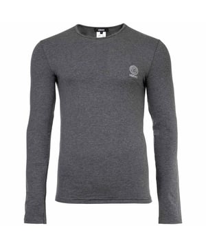 Hochwertiges Herren langarm Unterhemden der Marke VERSACE. Elastische Baumwoll-Jersey Qualität, mit goldenem VERSACE-Logo-/Medusa-Print.