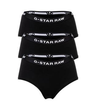 Einfarbige Damen Hipster von der Marke G-STAR im vorteilhaften 3er Pack. Slips für den Alltag mit Logo-Bund aus weicher Stretch-Baumwolle.