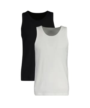 Unterziehshirt im Doppelpack für Herren von der Marke GANT. Zwei ärmellose Shirts mit Rundhalsausschnitt aus Baumwoll-Jersey mit Stretch-Anteil in Slim Fit.