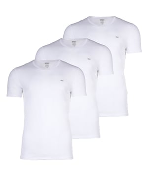 DIESEL Herren Shirts im 3er PACK. Einfarbig mit kleinem Logo auf der Brust. Reine Baumwolle und eine lockere Passform sorgen für einen angenehmen Tragekomfort.