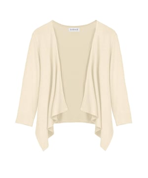 Lightweight, breathable, dressy; our bestselling Short Cascade Wrap. ¾ length sleeves keep it cool, and combined with the neat length make this summer style perfect for petites.