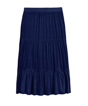 A mid length skirt with gathered tiers to add depth, dimension, and more than a little swish-factor!