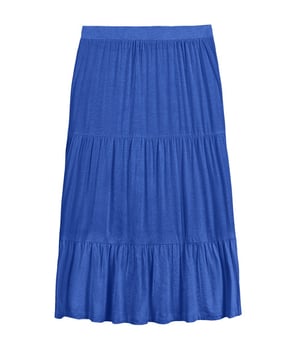 A mid length skirt with gathered tiers to add depth, dimension, and more than a little swish-factor!