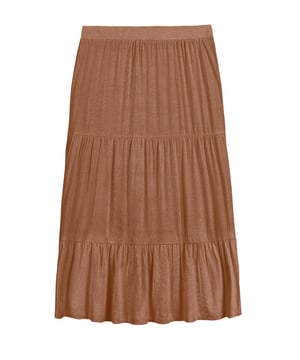 A mid length skirt with gathered tiers to add depth, dimension, and more than a little swish-factor!