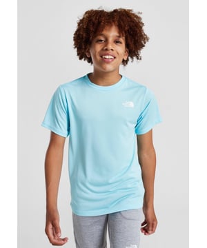 Upgrade your 'fits with this junior' Reaxion T-Shirt by The North Face. - - . This regular-fit tee is made with a lightweight and breathable poly fabric for easy wear. - -. It features sweat-wicking FlashDry tech for a cool feel, and a crew neckline with short sleeves for a classic cut. - - .  Finished up with TNF branding to the chest and reverse shoulder.  - -. Machine washable. Size Small Chest pit to pit 38 cms, length 54 cms. - -. Size Medium Chest pit to pit 40 cms, length 55 cms. - -. Size Large Chest pit to pit 42 cms, length 58 cms. - -. Size X-Large Chest pit to pit 46 cms, length 64 cms. - -. Size 2XLChest pit to pit 50 cms, length 71 cms. - -.