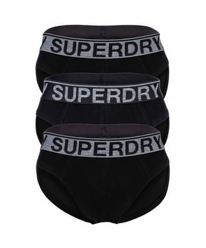 Superdry Herren Slips im praktischen 3er Pack. Einfarbige Slips aus weicher Baumwolle mit Stretch-Anteil. Bequemer Logobund für hohen Komfort im Alltag.