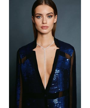Embrace the finer things in life with this diamante drop necklace. Designed in a premium silver-plated finish, the piece is a luxurious addition to any jewellery collection.Style: NecklaceDesign: PlainFabric: MetalBrowse this seasons women's jewellery or discover the full range of women's accessories now.