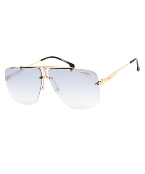 Realza tu estilo con estas lujosas gafas de sol Carrera, con una exquisita montura dorada y sofisticados cristales grises espejados. La combinación perfecta de elegancia y protección para quienes se preocupan por la moda. 64 x 11 x 145, 100 % metal.
