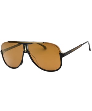 Las gafas de sol Carrera Brown Pilot Framed combinan el estilo aviador atemporal con una artesanía de primera calidad. La lujosa montura NEGRO MARRÓN con detalles DORADOS crea un look sofisticado que realza cualquier look. Con lentes polarizadas HA que reducen el deslumbramiento y mejoran la claridad visual, estas gafas de sol ofrecen protección y estilo. Perfectas para quienes buscan moda y buscan calidad y distinción en sus accesorios. Invierta en unas gafas que marquen tendencia. Gafas de sol 64 x 11 x 145, 100 % plástico.