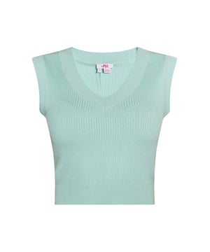 De cropped sweatervesten van myMo zijn perfecte laagpartners, maar begeleiden je ook solo van dag tot avond. Het zachte ribbreisel van een hoogwaardige viscosegarenmix voelt comfortabel aan en wordt stijlvol omlijst door de V-hals en geribde manchetten.  Gebreide vest