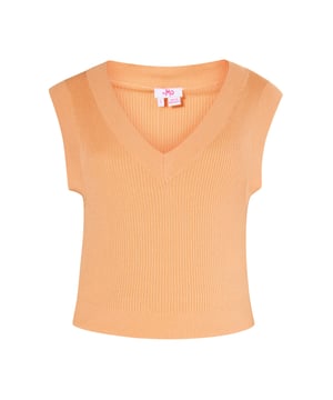 De cropped sweatervesten van myMo zijn perfecte laagpartners, maar begeleiden je ook solo van dag tot avond. Het zachte ribbreisel van een hoogwaardige viscosegarenmix voelt comfortabel aan en wordt stijlvol omlijst door de V-hals en geribde manchetten.  Gebreide vest