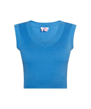 De cropped sweatervesten van myMo zijn perfecte laagpartners, maar begeleiden je ook solo van dag tot avond. Het zachte ribbreisel van een hoogwaardige viscosegarenmix voelt comfortabel aan en wordt stijlvol omlijst door de V-hals en geribde manchetten.  Gebreide vest