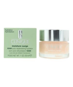 Clinique Moisture Surge 100H Auto-Replenishing Hydrator is a cutting-edge, oil-free gel-cream moisturizer designed to deliver deep, long-lasting hydration for up to 100 hours—even after washing your face. Formulated with Clinique's exclusive Aloe Bio-Ferment and Hyaluronic Acid, this next-generation hydrator penetrates deep into the skin's surface, helping to lock in moisture and restore your skin’s natural glow. With its feather-light, silky texture, this gel-cream instantly quenches dryness, plumps skin with moisture, and gives a dewy, fresh finish that works beautifully under makeup or on bare skin. Dermatologist-developed and tested for all skin types, including sensitive skin.

Key Ingredients
Aloe Bio-Ferment - A Clinique-exclusive blend created through the fermentation of aloe extract, lactobacillus, and activated aloe water. Deeply penetrates skin’s surface for multi-layer hydration. Helps skin retain moisture and strengthen its moisture barrier. Naturally rich in nutrients that promote healthy, resilient skin.
Hyaluronic Acid (Two Molecular Weights) - High-molecular weight HA creates a moisture “net” on the surface to prevent water loss. Low-molecular weight HA penetrates deeper to hydrate from within. Visibly plumps and smooths the look of fine, dry lines.
Activated Aloe Water - Infused with electrolytes to help your skin absorb and retain water efficiently. Enhances the hydration effect of hyaluronic acid.
Auto-Replenishing Technology with Caffeine - Helps trigger skin’s own ability to rehydrate itself continuously. Promotes healthier skin hydration over time by boosting internal water flow.
Glycerin & Trehalose - Natural humectants that attract and retain moisture. Help protect skin from dehydration caused by environmental aggressors.
  
Provides 100 hours of continuous hydration—even after washing your face.
Strengthens skin’s moisture barrier and improves moisture retention.
Leaves skin looking plump, dewy, and glowing.
Lightweight, fast-absorbing, and non-comedogenic (won’t clog pores).
Fragrance-free, oil-free, paraben-free, phthalate-free.
Suitable for all skin types, including sensitive and acne-prone skin.


Use morning and night, or anytime your skin needs a hydration boost. Apply a small amount to clean skin using fingertips. Gently massage in upward motions over face and neck. Extra Tip: Use as a 5-minute moisture mask by applying a thicker layer and leaving it on before gently blotting off excess. Ideal as a hydrating primer before makeup application.