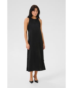 Classic fit,Midi lengte,Mouwloos  Fijne was 30°, niet bleken, niet in de droger drogen, Druipnat ophangen in de schaduw, koud strijken max. 110° C, Chemisch laten reinigen.  66% Viscose (LENZING™ ECOVERO™),34% Polyester