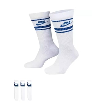 These Nike Men's DX5089 Crew Socks offer versatile comfort for every occasion—whether it’s business, casual, formal, or workwear. Crafted from a breathable blend of 97% polyester and 3% elastane, they’re machine washable and designed for all-season wear. The mid-calf length and Nike's signature Dri-FIT technology ensure all-day comfort and moisture control. Available in packs of 3 or 6 pairs, these socks are an ideal everyday essential for men seeking both style and performance.