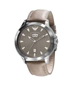 Emporio Armani AR0632 - Reloj para hombre cuarzo acero inoxidable• material: acero inoxidable• cristal: minèral• pulsera: cuero• correa: plateado• resistencia al agua: 50 m (5 ATM)• tamaño de la caja: 45 mm