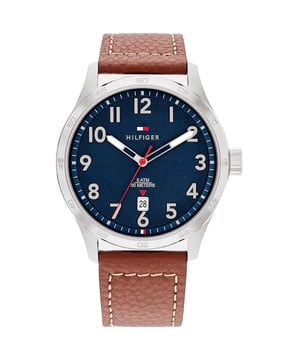 Tommy Hilfiger 1710559 - Reloj para hombre cuarzo acero inoxidable&bull; material: acero inoxidable&bull; cristal: min&egrave;ral&bull; pulsera: cuero&bull; correa: plateado&bull; resistencia al agua: 50 m (5 ATM)&bull; tama&ntilde;o de la caja: 43 mm