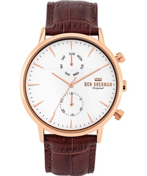 Ben Sherman WB041TRG - Reloj para hombre cuarzo acero inoxidable• material: acero inoxidable• cristal: minèral• pulsera: cuero• correa: plateado• resistencia al agua: 0 m (0 ATM)• tamaño de la caja: 43 mm