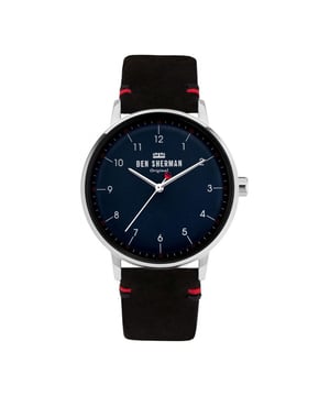 Ben Sherman WB043B - Reloj para hombre cuarzo acero inoxidable• material: acero inoxidable• cristal: minèral• pulsera: cuero• correa: plateado• resistencia al agua: 30 m (3 ATM)• tamaño de la caja: 41 mm