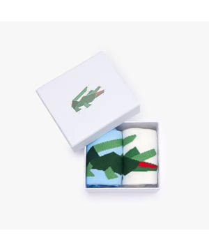 Heren Lacoste 2 Pack Crocodile Socks.- Biologisch katoen.- Lange sokken.- Effen dessin met jacquard gebreid krokodillenmotief.- Iconische groene lijn over de teen.- Tonaal geborduurde krokodil. Materiaal: 82% Katoen, 16% Polyamide, 2% Elastaan. Ref: RA314862E.