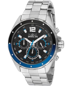 El Invicta 49364 tiene una caja de acero inoxidable de 44 millimetros con una esfera negro.
Esta modelo funciona con un movimiento de Cuarzo preciso.
Resistencia a la presión de aqua de 5 bares.
Este modelo es parte de la colección Invicta Speedway.

2 años de garantía Invicta.
